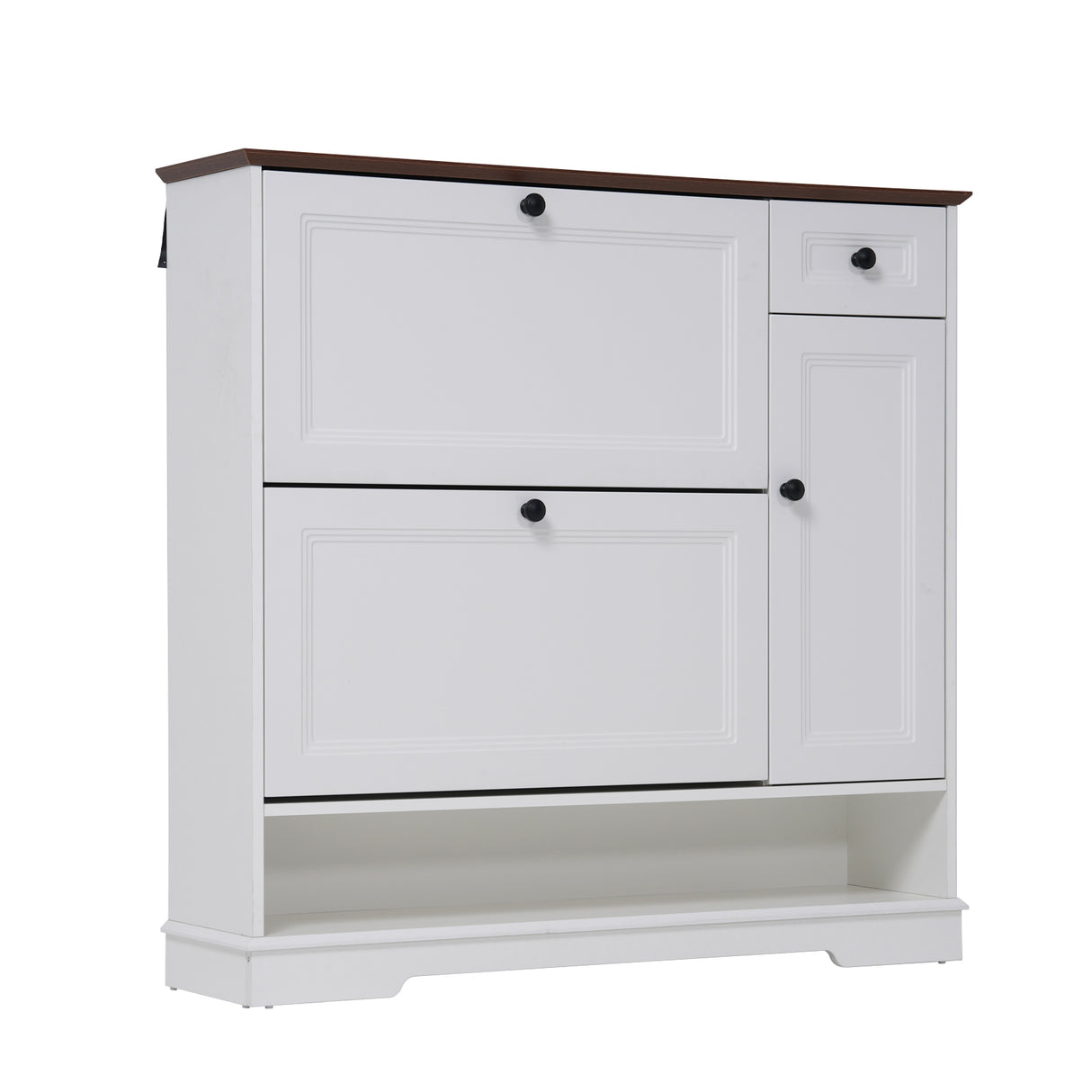 JOIVI Shoe Cabinet with 2 Flip Drawers & Side Cabinet, Freestanding Hidden Shoe Organizer with Drawer, Shoe Storage Cabinet with Adjustable Shelves for Living Room, Entryway, Hallway