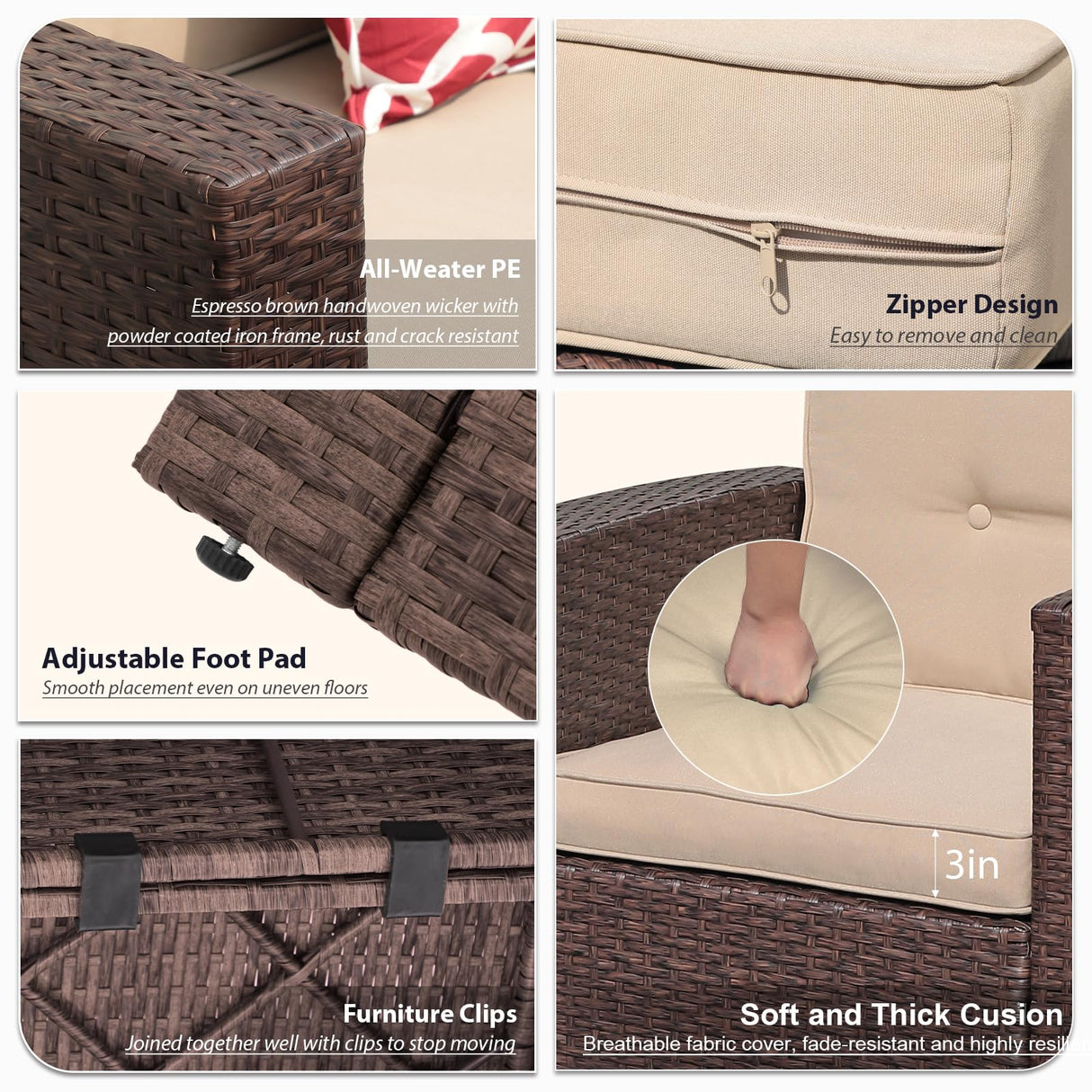8 Pieces Patio Furniture Set