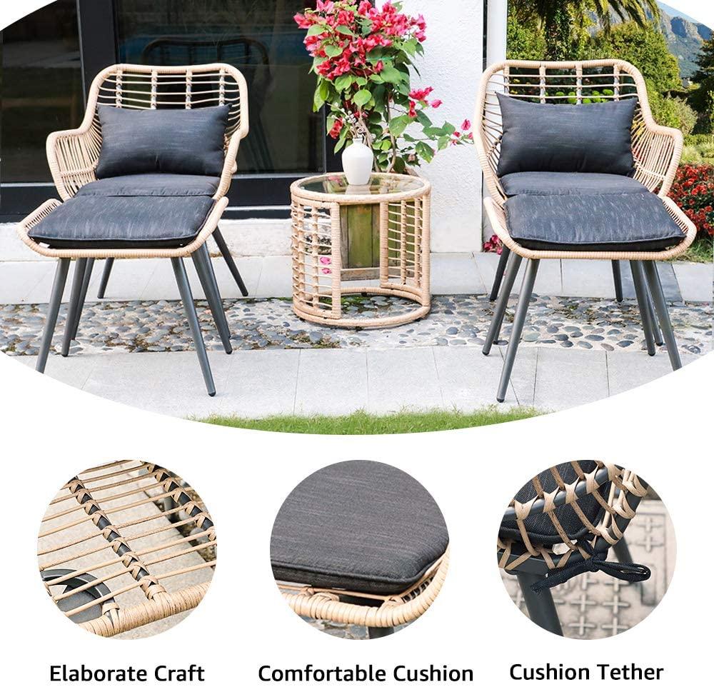 JOIVI 5 Piece Conversation set with round Coffee Table
