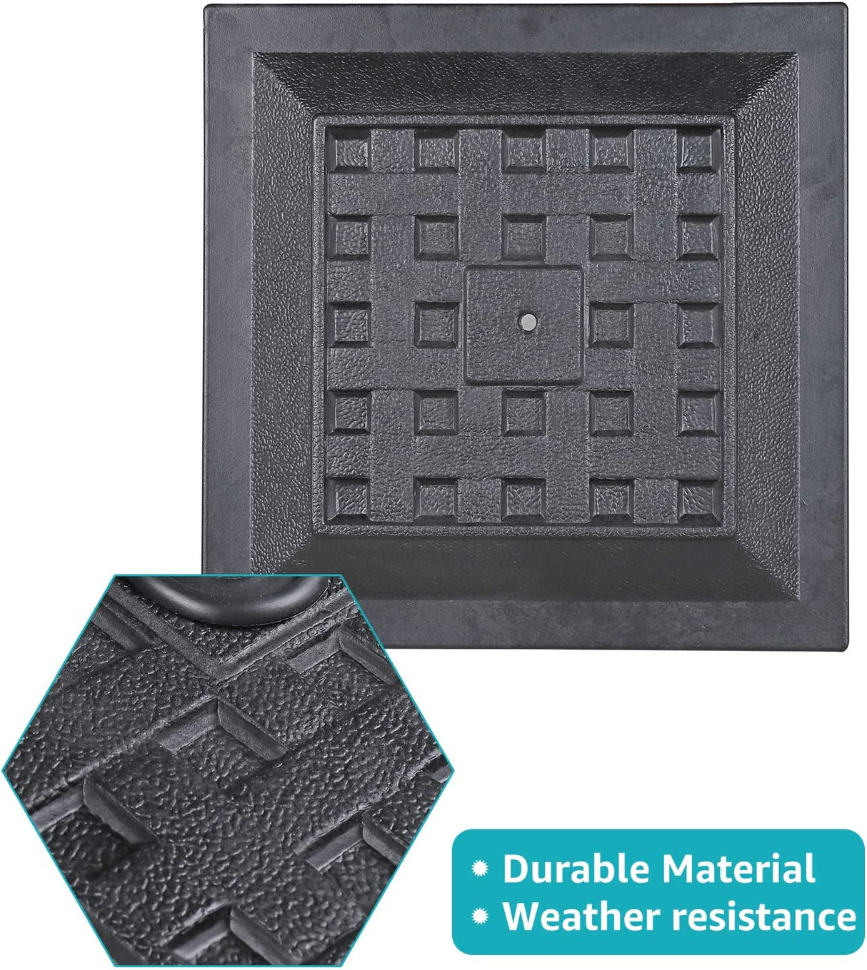 COBANA 26.5lb Heavy Duty Umbrella Base, 17.3’’ Square Patio Market Umbrella Stand Weight, Black