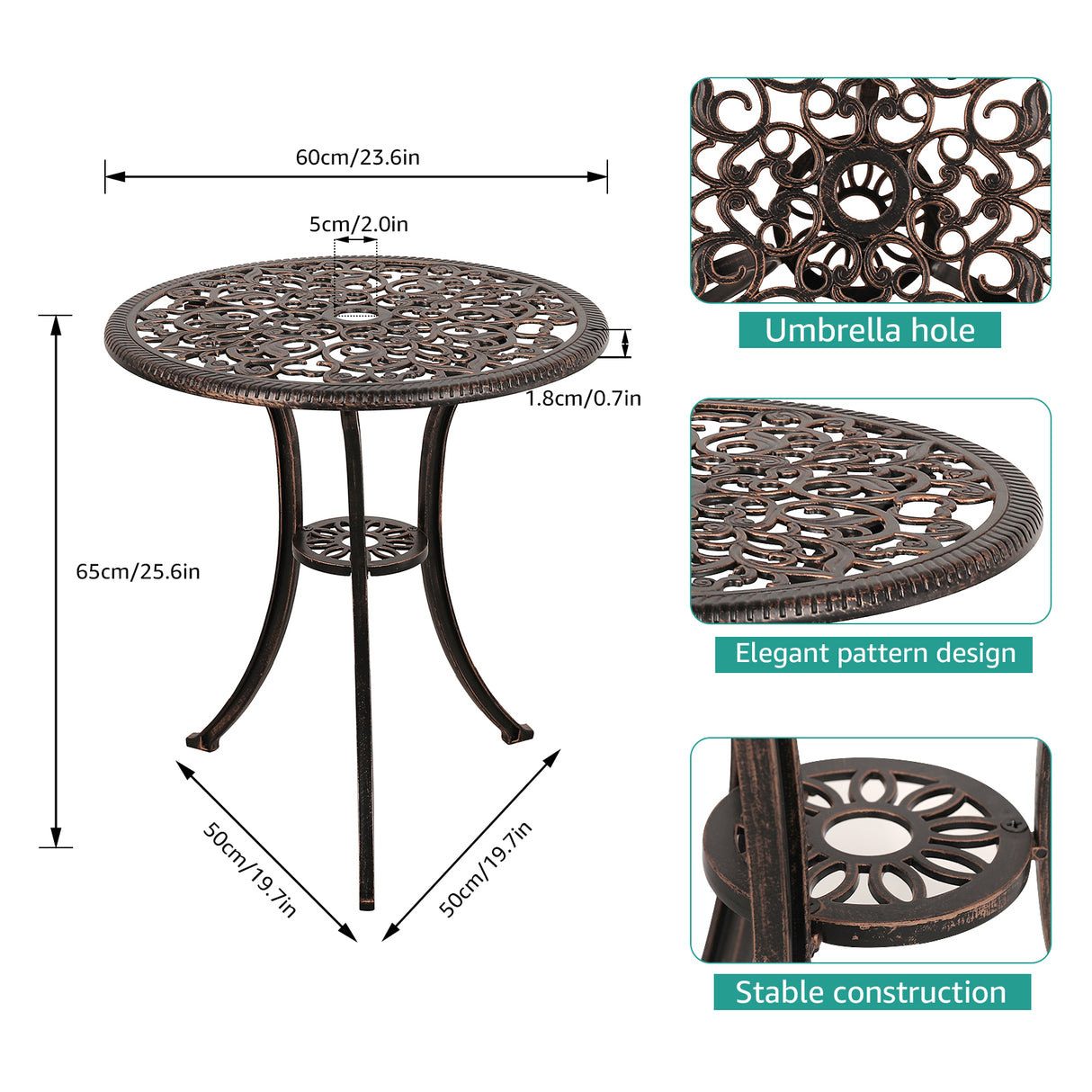 JOIVI 2 PCS Outdoor Patio Ottoman with Thick Cushions,Brown - JOIVI