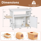 JOIVI 40-50 Gallon Fish Tank Stand with Hidden Cat Litter Box Cabinet and Cat Perch, Cat Viewing Aquarium Stand with Storage Shelf, 36.2"x20.5" Tabletop, 660 LBS Capacity