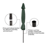 11' Outdoor Patio Table Market Umbrella with 8 Steel Ribs and Crank