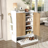 JOIVI Shoe Storage Cabinet with Sliding Drawer, Shoe Organizer Cabinet with 4 Removable Shelves, Freestanding Hidden Shoe Organizer for Entryway Hallway