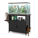 JOIVI 40-50 Gallon Fish Tank Stand with Hidden Cat Litter Box Cabinet and Cat Perch, Cat Viewing Aquarium Stand with Storage Shelf, 36.2"x20.5" Tabletop, 660 LBS Capacity