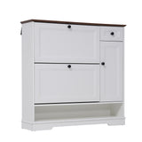 JOIVI Shoe Cabinet with 2 Flip Drawers & Side Cabinet, Freestanding Hidden Shoe Organizer with Drawer, Shoe Storage Cabinet with Adjustable Shelves for Living Room, Entryway, Hallway