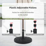COBANA Patio Market Umbrella Base, 40lbs Heavy Duty Round Outdoor Stand, Resin Holder with Petal Pattern, Black