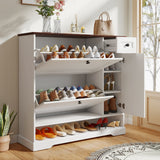 JOIVI Shoe Cabinet with 2 Flip Drawers & Side Cabinet, Freestanding Hidden Shoe Organizer with Drawer, Shoe Storage Cabinet with Adjustable Shelves for Living Room, Entryway, Hallway