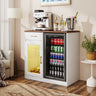 JOIVI Coffee Bar with Mini Fridge Space, Bar Cabinet with Fridge Space & Wine Storage with Outlets, Modern Wine Cabinet with LED Lights & Wine Rack for Kitchen, Living Room and Office