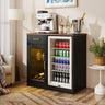 JOIVI Coffee Bar with Mini Fridge Space, Bar Cabinet with Fridge Space & Wine Storage with Outlets, Modern Wine Cabinet with LED Lights & Wine Rack for Kitchen, Living Room and Office