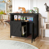 JOIVI 40-50 Gallon Fish Tank Stand with Hidden Cat Litter Box Cabinet and Cat Perch, Cat Viewing Aquarium Stand with Storage Shelf, 36.2"x20.5" Tabletop, 660 LBS Capacity