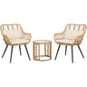 JOIVI 3-Piece Patio Wicker Conversation Set