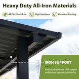 JOIVI 8' x 10' Outdoor Lean to Gazebo, Hardtop Wall Mounted Gazebo with Sloping Roof, Awnings for Patio with All-Iron Frame, Pergolas for Patio, Backyard, Deck