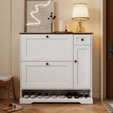 JOIVI Shoe Cabinet with 2 Flip Drawers & Side Cabinet, Freestanding Hidden Shoe Organizer with Drawer, Shoe Storage Cabinet with Adjustable Shelves for Living Room, Entryway, Hallway