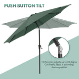 Patio Umbrella Outdoor Table Umbrella of 9-Feet with 8 Ribs and Push Button Tilt and Crank