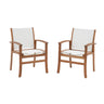 Outdoor Dining Chair with Textilene Fabric, Outdoor Acacia Wooden Chair, Ergonomic Armrests & Sturdy Wooden Frame, Set of 2