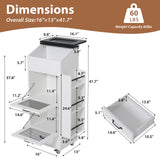 JOIVI 16.0" Potato and Onion Storage Bin on Wheels, 4-Tier Rolling Fruit and Vegetable Organizer with Side Rack & Drawers, Movable Bread Box Cabinet with Mesh Doors for Kitchen