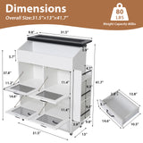 JOIVI 35.1" Potato and Onion Storage Bin on Wheels, 4-Tier Rolling Fruit and Vegetable Organizer with Side Rack & 2 Drawers, Movable Bread Box Cabinet with Mesh Doors for Kitchen