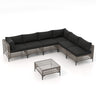 JOIVI 7 Pieces Patio Furniture Set, Outdoor Sectional Sofa Set with Cushion and Coffee Table, 7-Piece PE Rattan Conversation Set for Deck, Porch, Backyard
