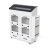 JOIVI 35.1" Potato and Onion Storage Bin on Wheels, 4-Tier Rolling Fruit and Vegetable Organizer with Side Rack & 2 Drawers, Movable Bread Box Cabinet with Mesh Doors for Kitchen