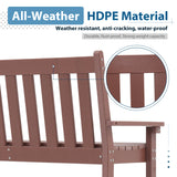 JOIVI Outdoor Patio Bench, Patio Bench for 2 Person with Armrest and Backrest
