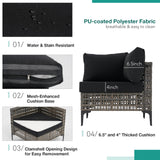 JOIVI 7 Pieces Patio Furniture Set, Outdoor Sectional Sofa Set with Cushion and Coffee Table, 7-Piece PE Rattan Conversation Set for Deck, Porch, Backyard