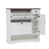 JOIVI Shoe Cabinet with 2 Flip Drawers & Side Cabinet, Freestanding Hidden Shoe Organizer with Drawer, Shoe Storage Cabinet with Adjustable Shelves for Living Room, Entryway, Hallway