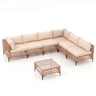 JOIVI 7 Pieces Patio Furniture Set, Outdoor Sectional Sofa Set with Cushion and Coffee Table, 7-Piece PE Rattan Conversation Set for Deck, Porch, Backyard