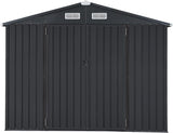 OC Orange-Casual 10' x 8' FT Outdoor Storage Shed, Metal Garden Tool Shed with Lockable Door, Outside Sheds & Storage Galvanized Steel