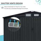 OC Orange-Casual 10' x 8' FT Outdoor Storage Shed, Metal Garden Tool Shed with Lockable Door, Outside Sheds & Storage Galvanized Steel