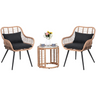 JOIVI 3-Piece Patio Wicker Conversation Set
