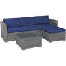 OC Orange-Casual Modern Outdoor Patio Furniture Set，5-Piece Gray Wicker Sectional Sofa, with Cushions and Coffee Table