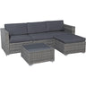 OC Orange-Casual Modern Outdoor Patio Furniture Set，5-Piece Gray Wicker Sectional Sofa, with Cushions and Coffee Table