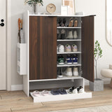 JOIVI Shoe Storage Cabinet with Sliding Drawer, Shoe Organizer Cabinet with 4 Removable Shelves, Freestanding Hidden Shoe Organizer for Entryway Hallway