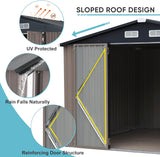 OC Orange-Casual 10' x 8' FT Outdoor Storage Shed, Metal Garden Tool Shed with Lockable Door, Outside Sheds & Storage Galvanized Steel