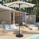 COBANA Patio Market Umbrella Base, 40lbs Heavy Duty Round Outdoor Stand, Resin Holder with Petal Pattern, Black