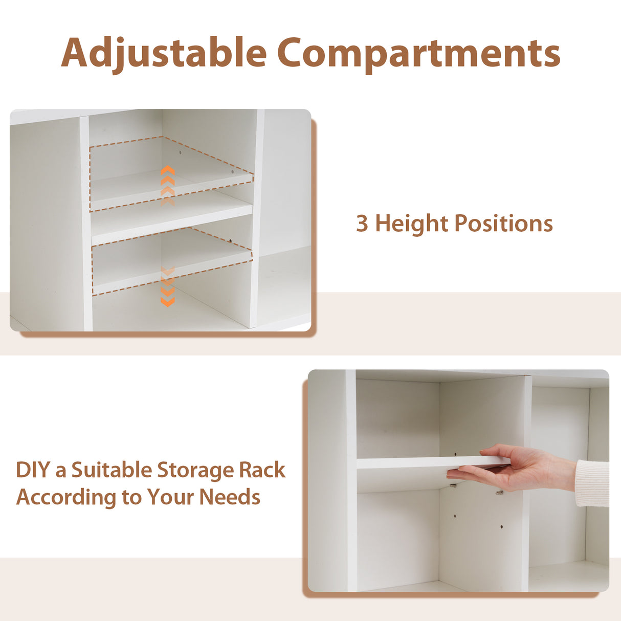 JOIVI Desktop Bookshelf, Countertop Storage Organizer Rack, Desk Hutch with 5 Shelves for Computer Desk, 3-Tier Desktop Display Organizer Rack for Office Dorm