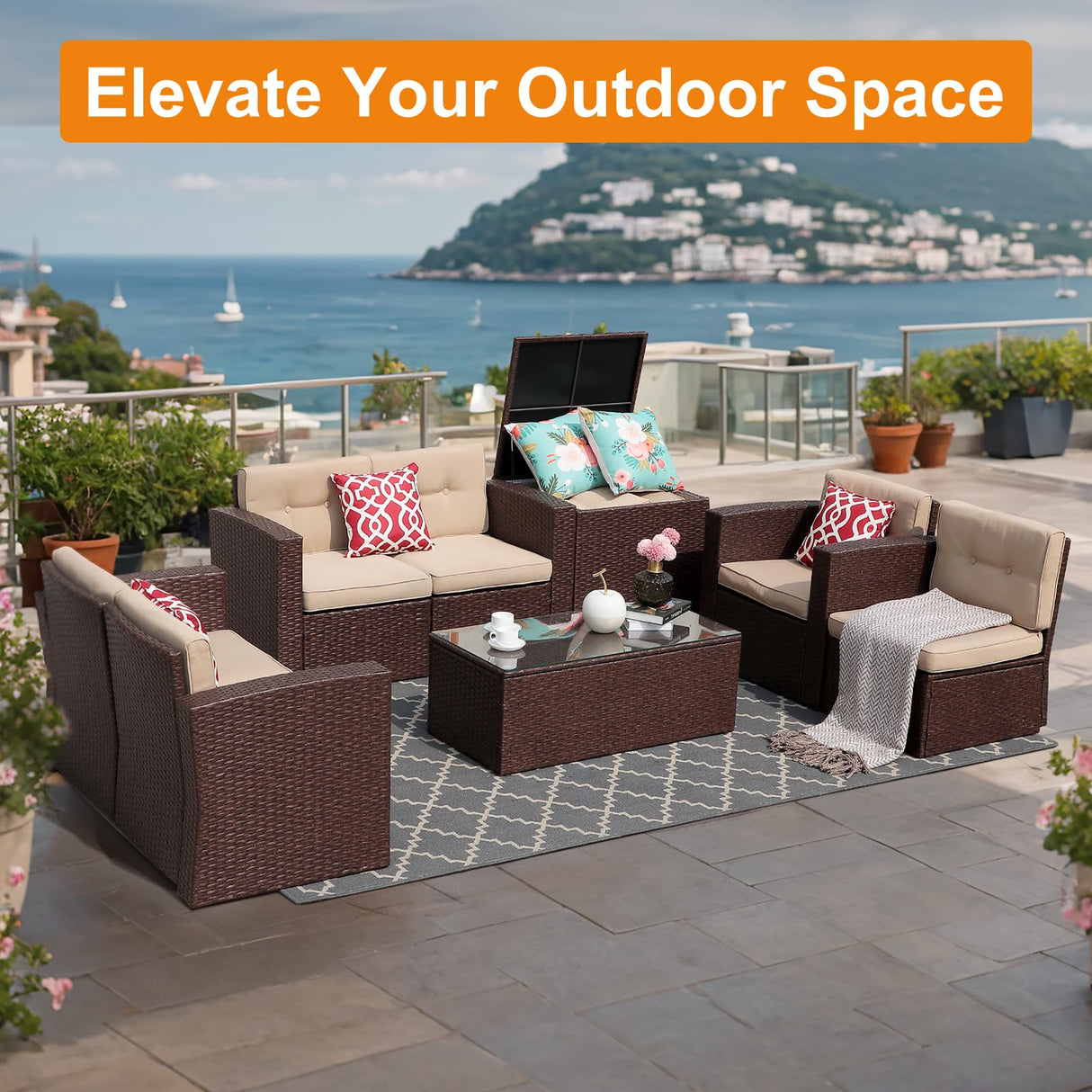 8 Pieces Patio Furniture Set