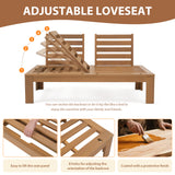JOIVI 4 Piece Outdoor Acacia Furniture Set, Patio Furniture Sectional Sofa Set with Adjustable Armrest and 2-in-1 Coffee Table for Backyard, Garden, Balcony