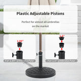 31lb Patio Umbrella Base, Heavy Duty Round Outdoor Market Umbrella Stand Weight, Black