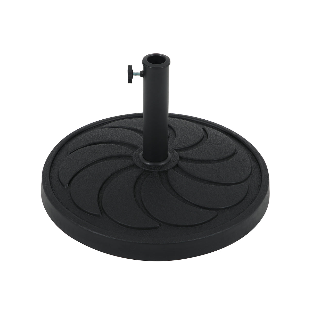 COBANA Patio Market Umbrella Base, 40lbs Heavy Duty Round Outdoor Stand, Resin Holder with Petal Pattern, Black