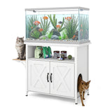 JOIVI 40-50 Gallon Fish Tank Stand with Hidden Cat Litter Box Cabinet and Cat Perch, Cat Viewing Aquarium Stand with Storage Shelf, 36.2"x20.5" Tabletop, 660 LBS Capacity