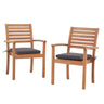 JOIVI Stackable Outdoor Dining Chairs, Patio Acacia Wooden Chairs with Cushions, Heavy Duty FSC Certified Wood, Set of 2