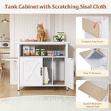 JOIVI 40-50 Gallon Fish Tank Stand with Hidden Cat Litter Box Cabinet and Cat Perch, Cat Viewing Aquarium Stand with Storage Shelf, 36.2"x20.5" Tabletop, 660 LBS Capacity