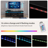 JOIVI LED TV Stand with Power Outlets, Modern High Gloss Entertainment Center for TVs Up to 75", TV Media Console with Storage