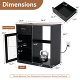 JOIVI Coffee Bar with Mini Fridge Space, Bar Cabinet with Fridge Space & Wine Storage with Outlets, Modern Wine Cabinet with LED Lights & Wine Rack for Kitchen, Living Room and Office