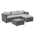 JOIVI 2 PCS Outdoor Patio Ottoman with Thick Cushions,Brown - JOIVI