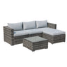 JOIVI 2 PCS Outdoor Patio Ottoman with Thick Cushions,Brown - JOIVI