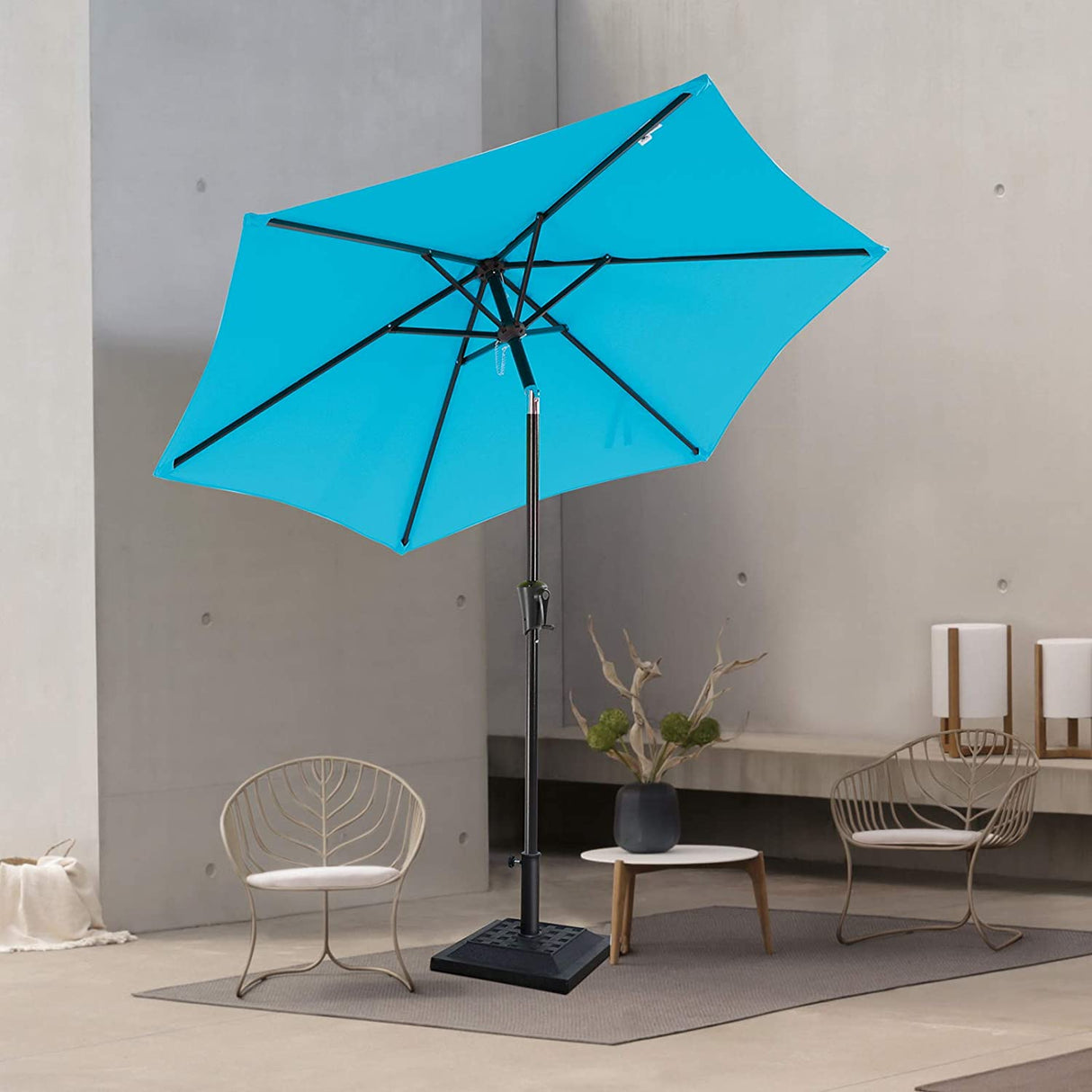 COBANA 26.5lb Heavy Duty Umbrella Base, 17.3’’ Square Patio Market Umbrella Stand Weight, Black