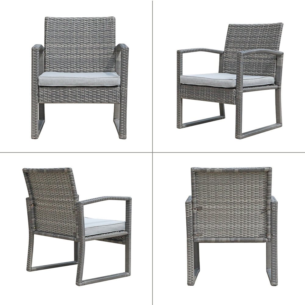 JOIVI 2 PCS Outdoor Patio Ottoman with Thick Cushions,Brown - JOIVI